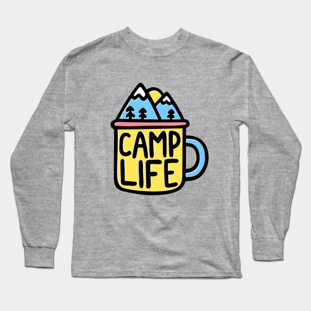 Camp life travel mug Long Sleeve T-Shirt by Broccoliparadise